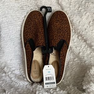 NWT Time and Tru Women’s Leopard Print Memory Foam Mule Slides - Sz 11
